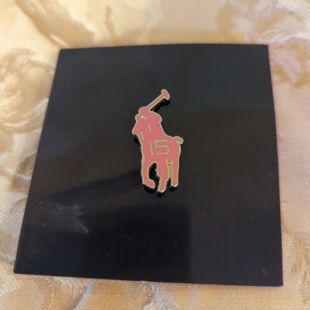 Macys Ralph Lauren Polo Breast Cancer Awareness Pink Horse 15 Logo Enamel Pin